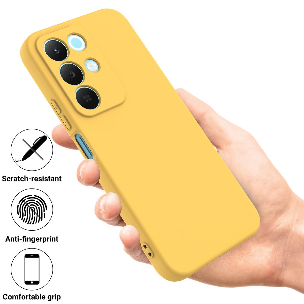 For Realme P3 Lite 5G Solid Color Liquid Silicone Dropproof Full Coverage Phone Case - Yellow - EDA004760168B