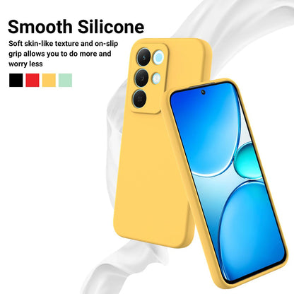 For Realme P3 Lite 5G Solid Color Liquid Silicone Dropproof Full Coverage Phone Case - Yellow - EDA004760168B