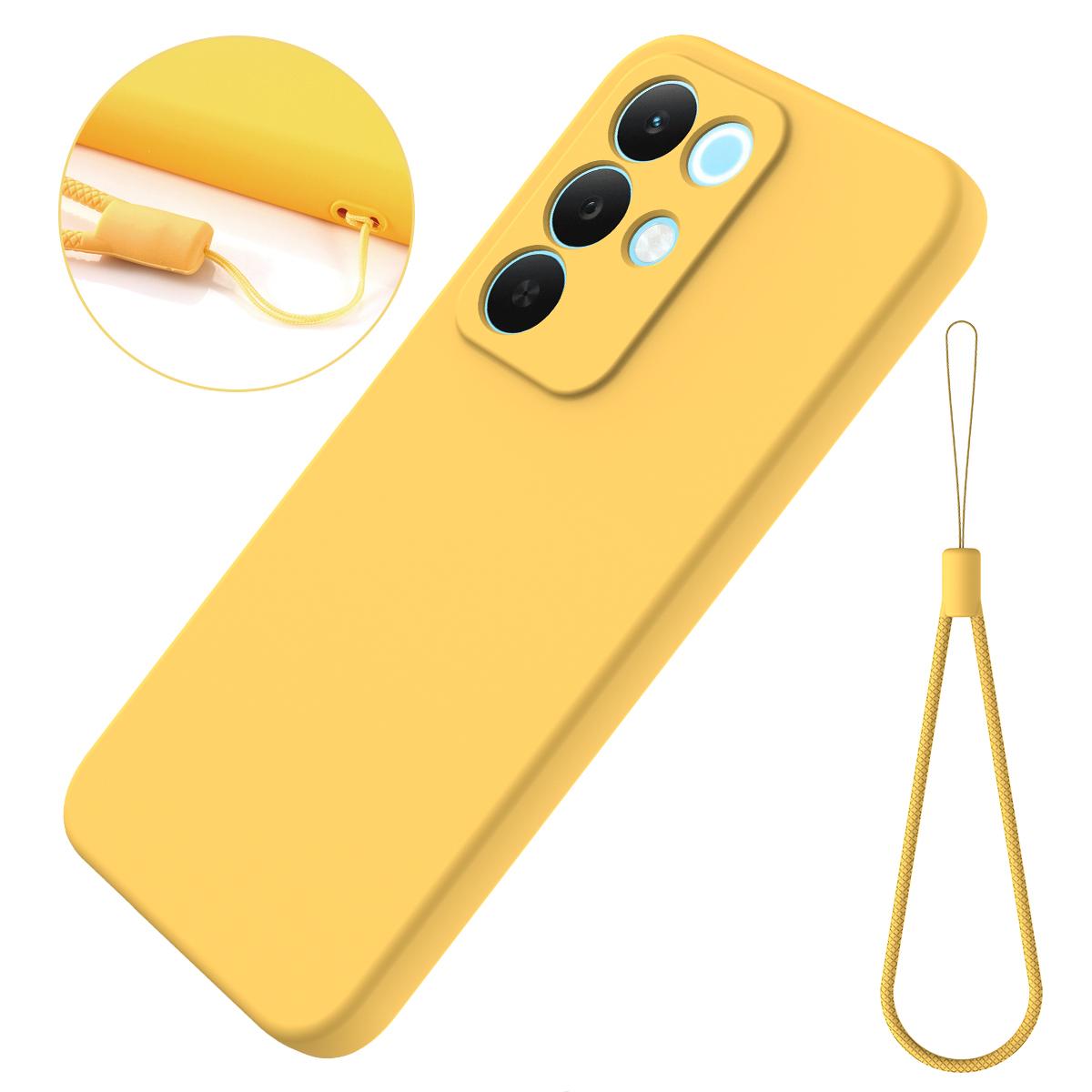 For Realme P3 Lite 5G Solid Color Liquid Silicone Dropproof Full Coverage Phone Case - Yellow - EDA004760168B