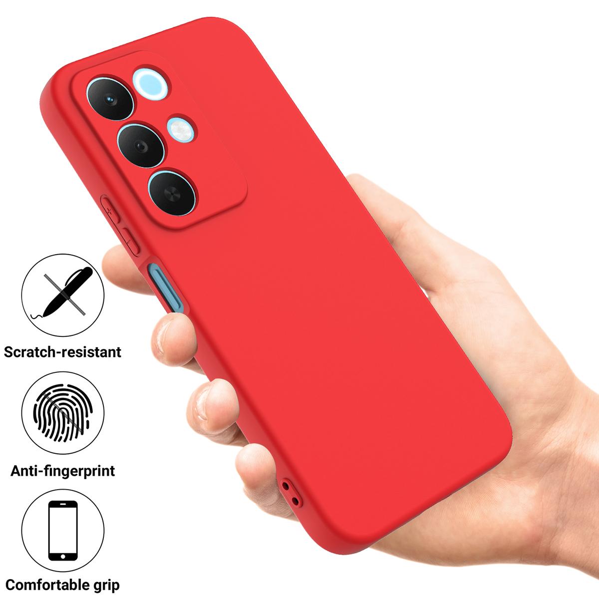 For Realme P3 Lite 5G Solid Color Liquid Silicone Dropproof Full Coverage Phone Case - Red - EDA004760168C