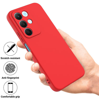 For Realme P3 Lite 5G Solid Color Liquid Silicone Dropproof Full Coverage Phone Case - Red - EDA004760168C