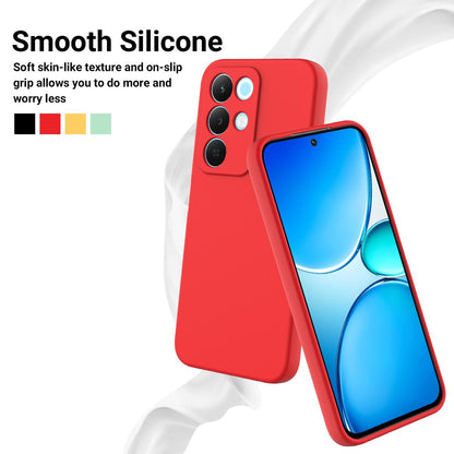 For Realme P3 Lite 5G Solid Color Liquid Silicone Dropproof Full Coverage Phone Case - Red - EDA004760168C