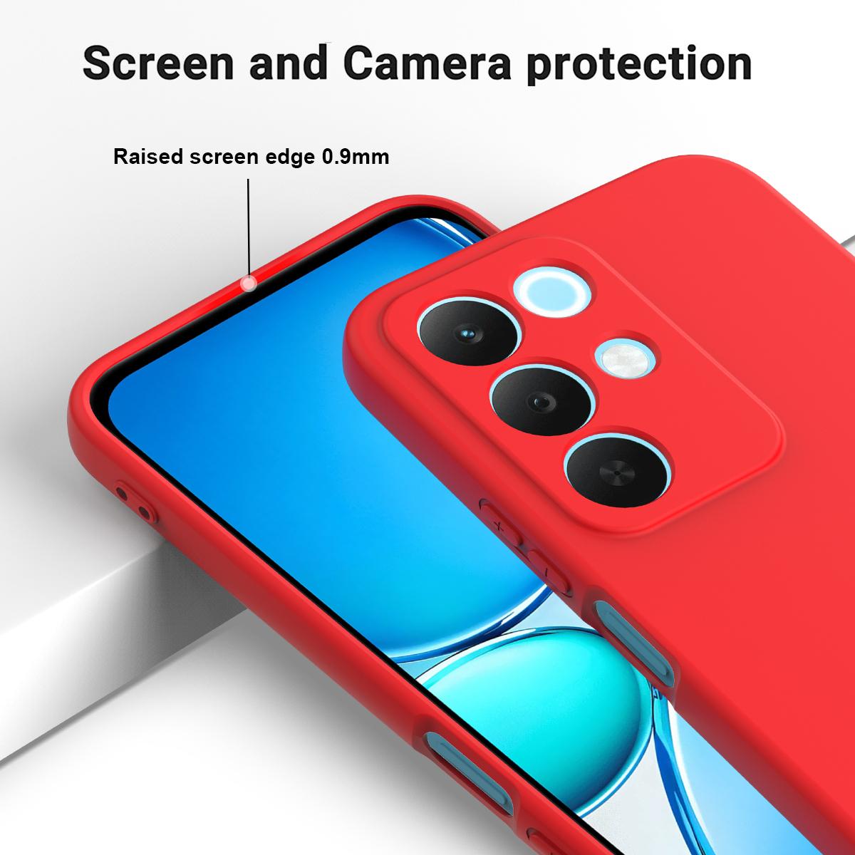 For Realme P3 Lite 5G Solid Color Liquid Silicone Dropproof Full Coverage Phone Case - Red - EDA004760168C