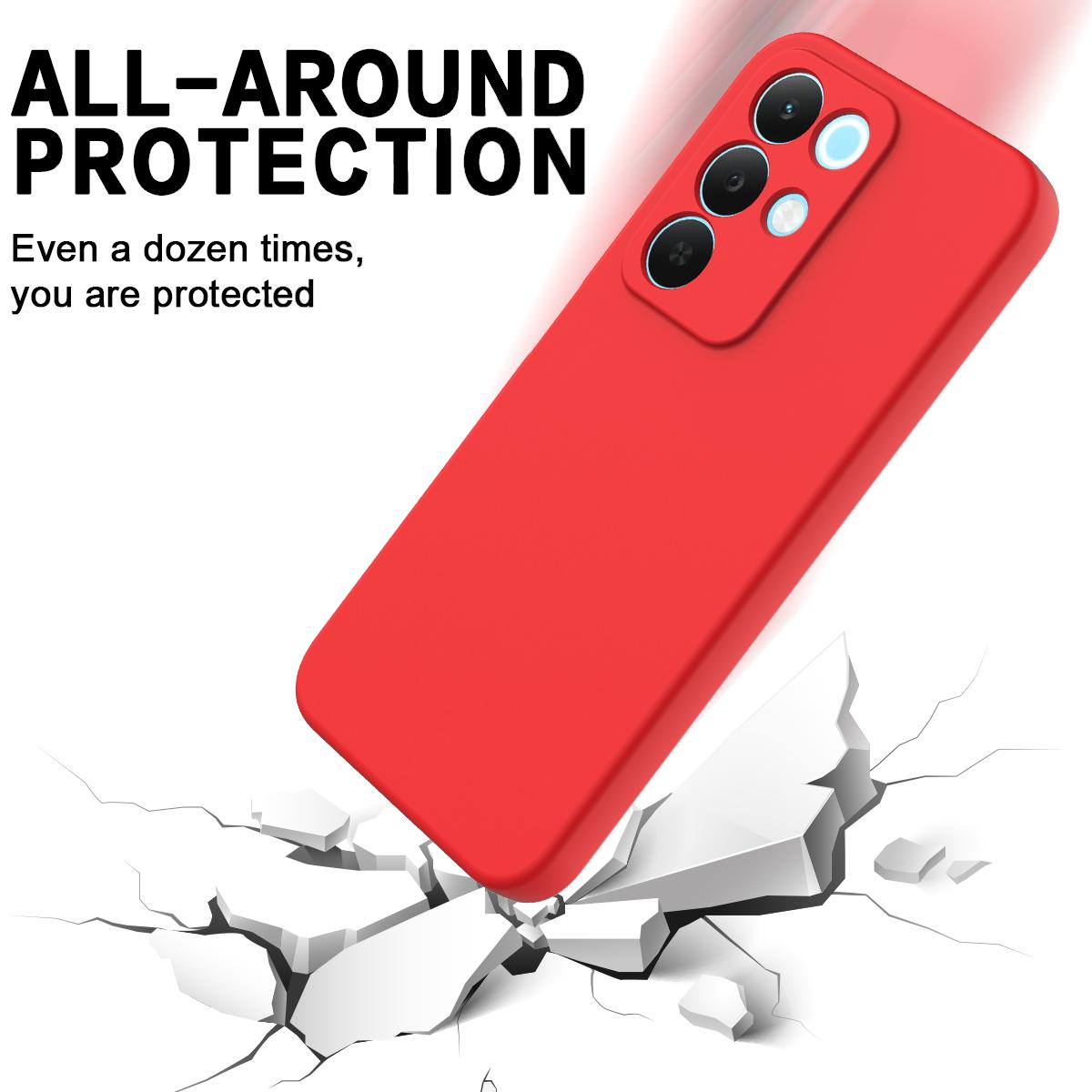 For Realme P3 Lite 5G Solid Color Liquid Silicone Dropproof Full Coverage Phone Case - Red - EDA004760168C