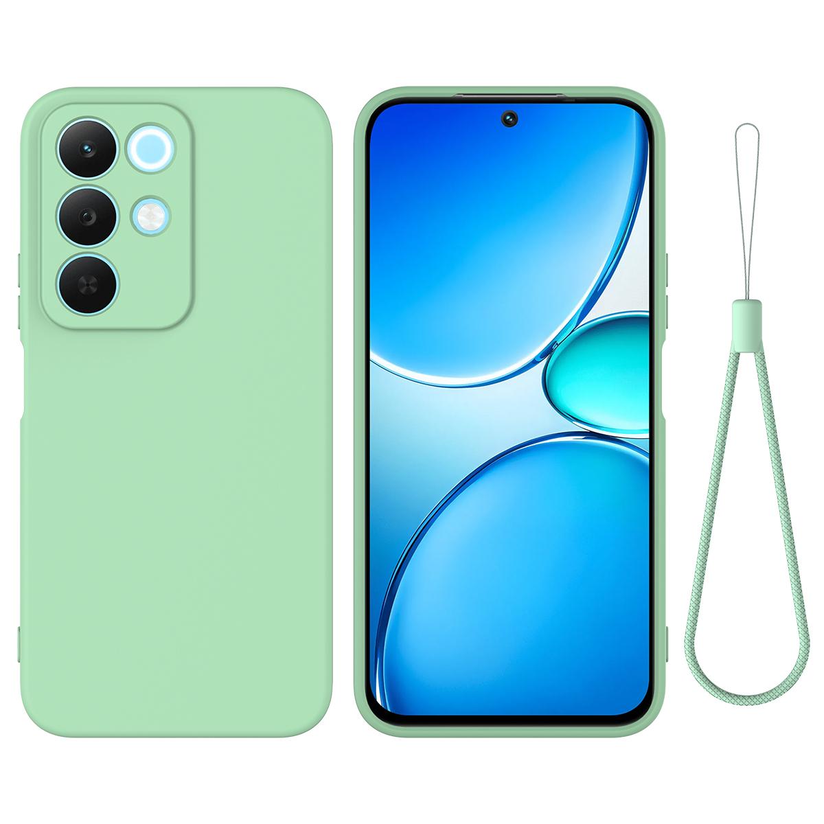 For Realme P3 Lite 5G Solid Color Liquid Silicone Dropproof Full Coverage Phone Case - Green - EDA004760168D