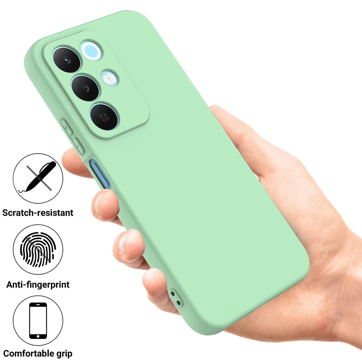 For Realme P3 Lite 5G Solid Color Liquid Silicone Dropproof Full Coverage Phone Case - Green - EDA004760168D