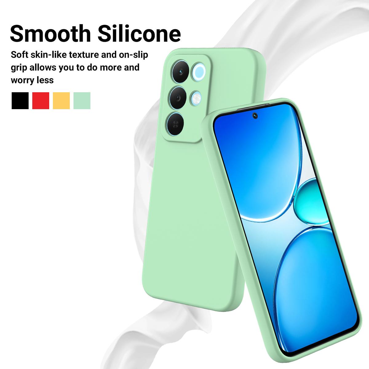 For Realme P3 Lite 5G Solid Color Liquid Silicone Dropproof Full Coverage Phone Case - Green - EDA004760168D