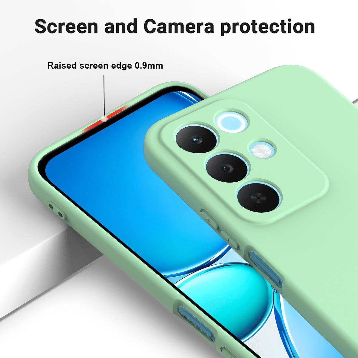 For Realme P3 Lite 5G Solid Color Liquid Silicone Dropproof Full Coverage Phone Case - Green - EDA004760168D
