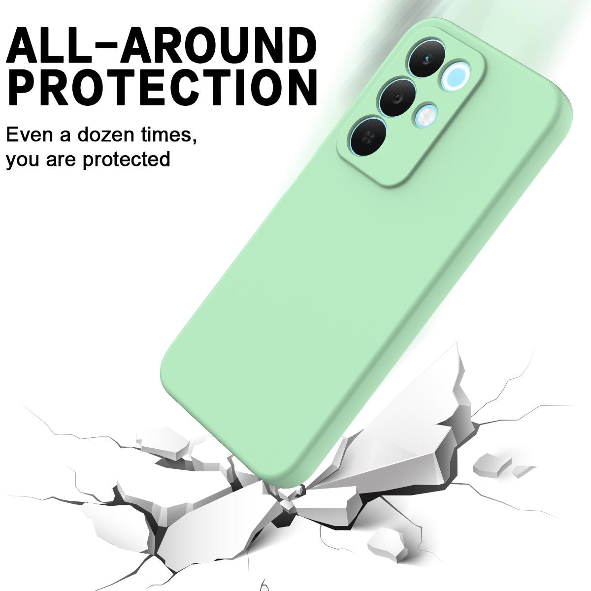 For Realme P3 Lite 5G Solid Color Liquid Silicone Dropproof Full Coverage Phone Case - Green - EDA004760168D