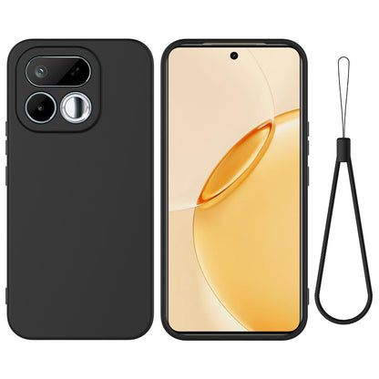 For Realme 16T 5G Solid Color Liquid Silicone Dropproof Full Coverage Phone Case - Black - EDA004760169A