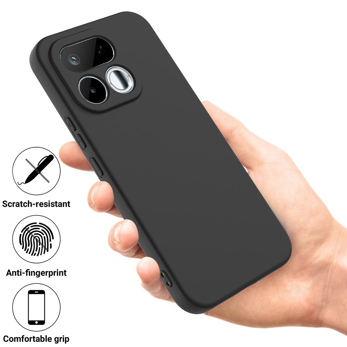 For Realme 16T 5G Solid Color Liquid Silicone Dropproof Full Coverage Phone Case - Black - EDA004760169A