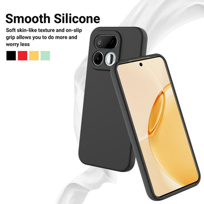For Realme 16T 5G Solid Color Liquid Silicone Dropproof Full Coverage Phone Case - Black - EDA004760169A