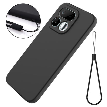 For Realme 16T 5G Solid Color Liquid Silicone Dropproof Full Coverage Phone Case - Black - EDA004760169A
