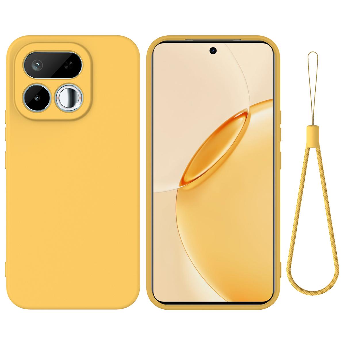 For Realme 16T 5G Solid Color Liquid Silicone Dropproof Full Coverage Phone Case - Yellow - EDA004760169B