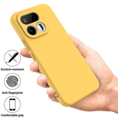 For Realme 16T 5G Solid Color Liquid Silicone Dropproof Full Coverage Phone Case - Yellow - EDA004760169B