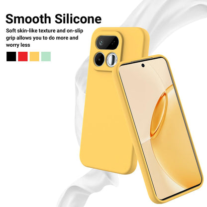 For Realme 16T 5G Solid Color Liquid Silicone Dropproof Full Coverage Phone Case - Yellow - EDA004760169B