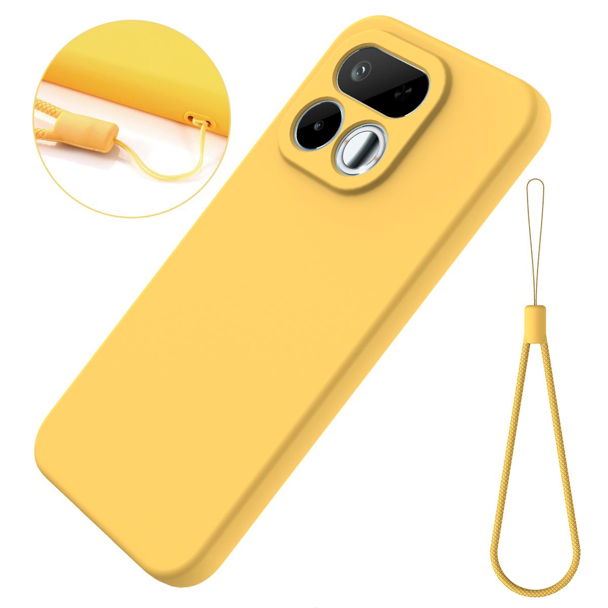 For Realme 16T 5G Solid Color Liquid Silicone Dropproof Full Coverage Phone Case - Yellow - EDA004760169B