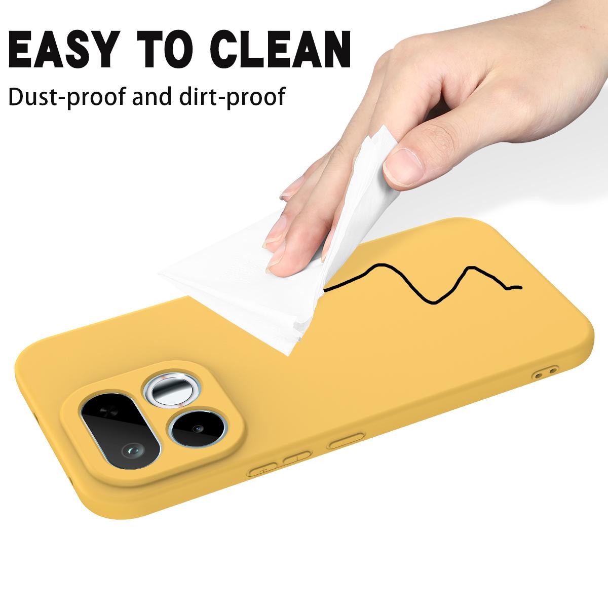 For Realme 16T 5G Solid Color Liquid Silicone Dropproof Full Coverage Phone Case - Yellow - EDA004760169B