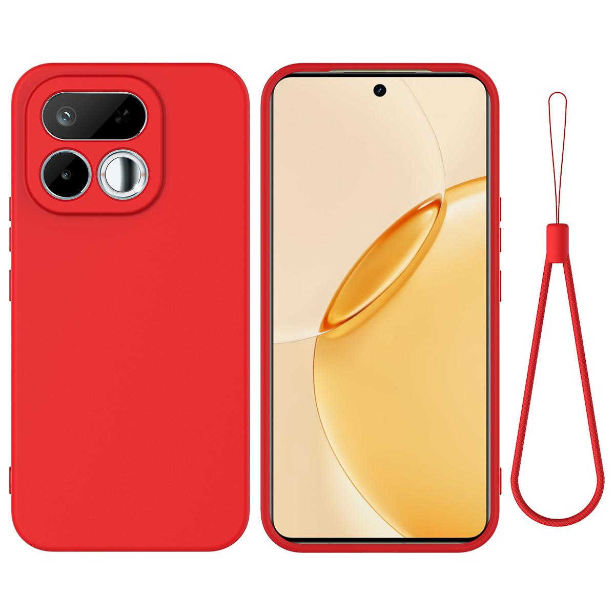 For Realme 16T 5G Solid Color Liquid Silicone Dropproof Full Coverage Phone Case - Red - EDA004760169C