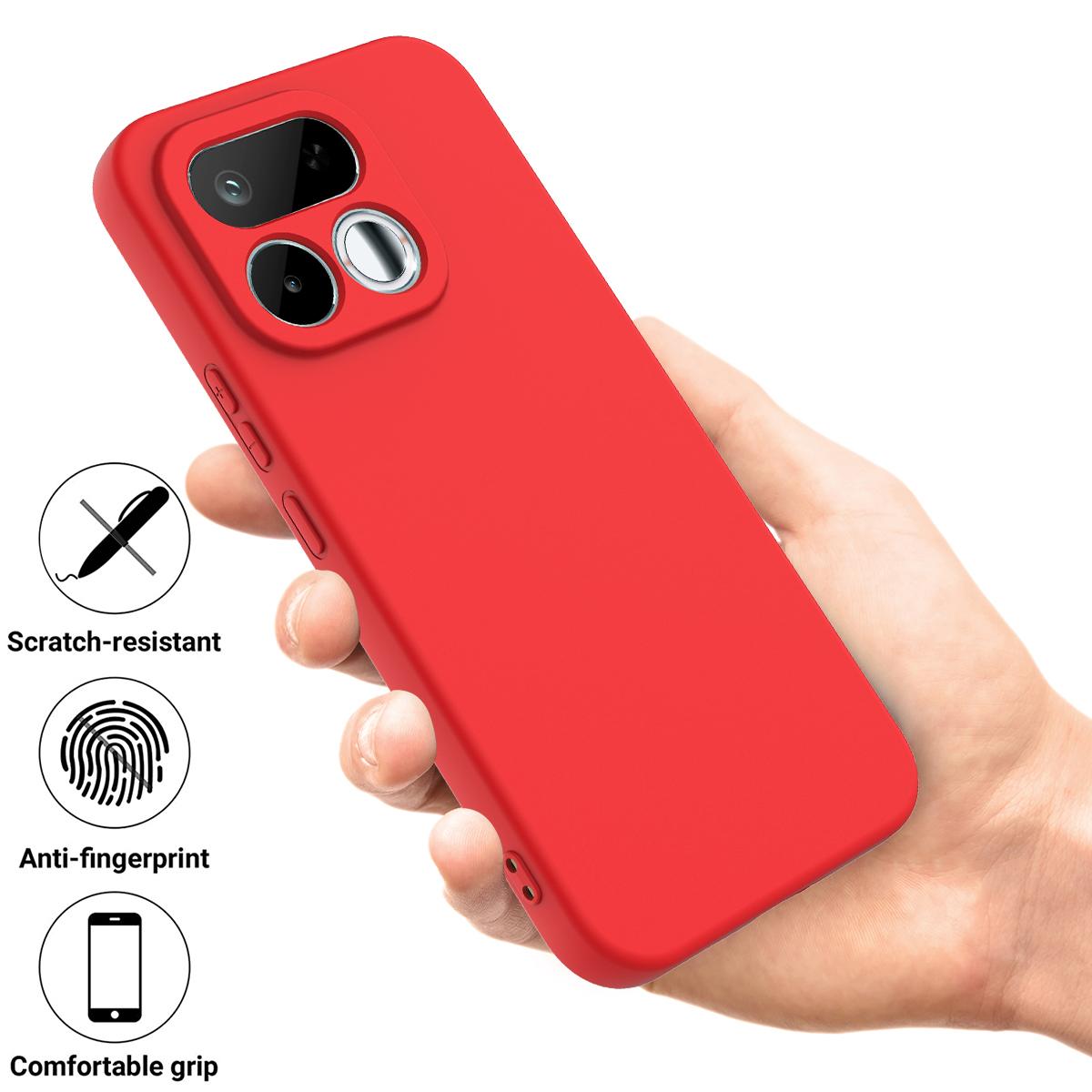 For Realme 16T 5G Solid Color Liquid Silicone Dropproof Full Coverage Phone Case - Red - EDA004760169C