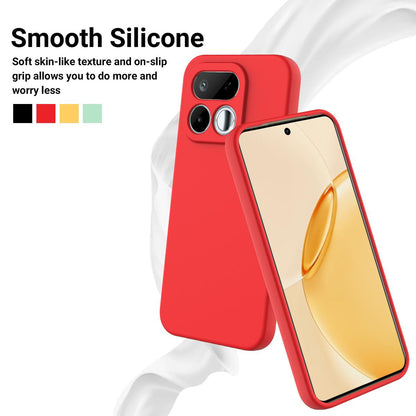 For Realme 16T 5G Solid Color Liquid Silicone Dropproof Full Coverage Phone Case - Red - EDA004760169C