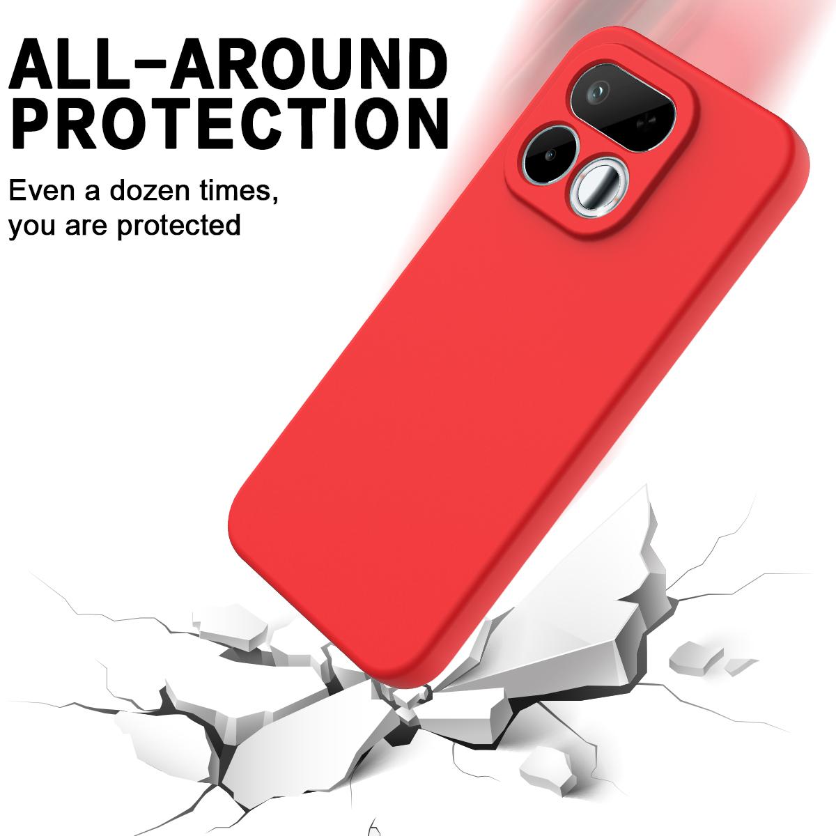 For Realme 16T 5G Solid Color Liquid Silicone Dropproof Full Coverage Phone Case - Red - EDA004760169C
