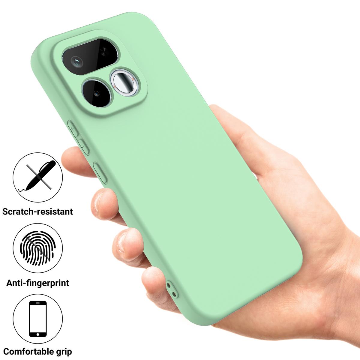 For Realme 16T 5G Solid Color Liquid Silicone Dropproof Full Coverage Phone Case - Green - EDA004760169D