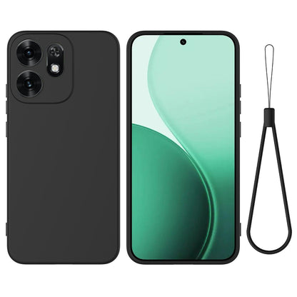 For OPPO Reno16 5G Global Solid Color Liquid Silicone Dropproof Full Coverage Phone Case - Black - EDA004760255A