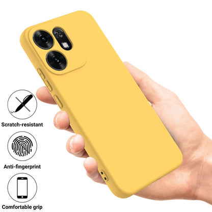 For OPPO Reno16 5G Global Solid Color Liquid Silicone Dropproof Full Coverage Phone Case - Yellow - EDA004760255B