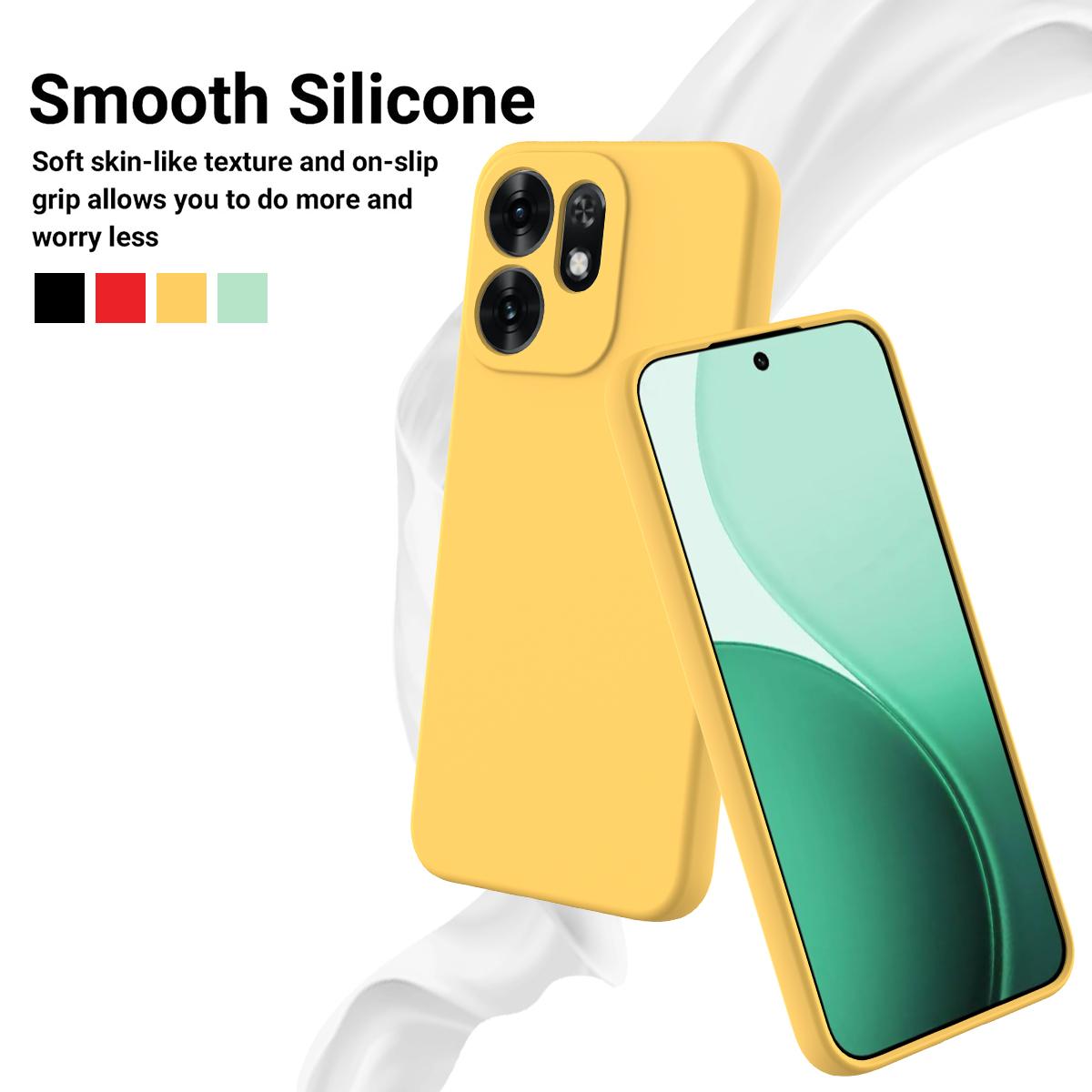 For OPPO Reno16 5G Global Solid Color Liquid Silicone Dropproof Full Coverage Phone Case - Yellow - EDA004760255B