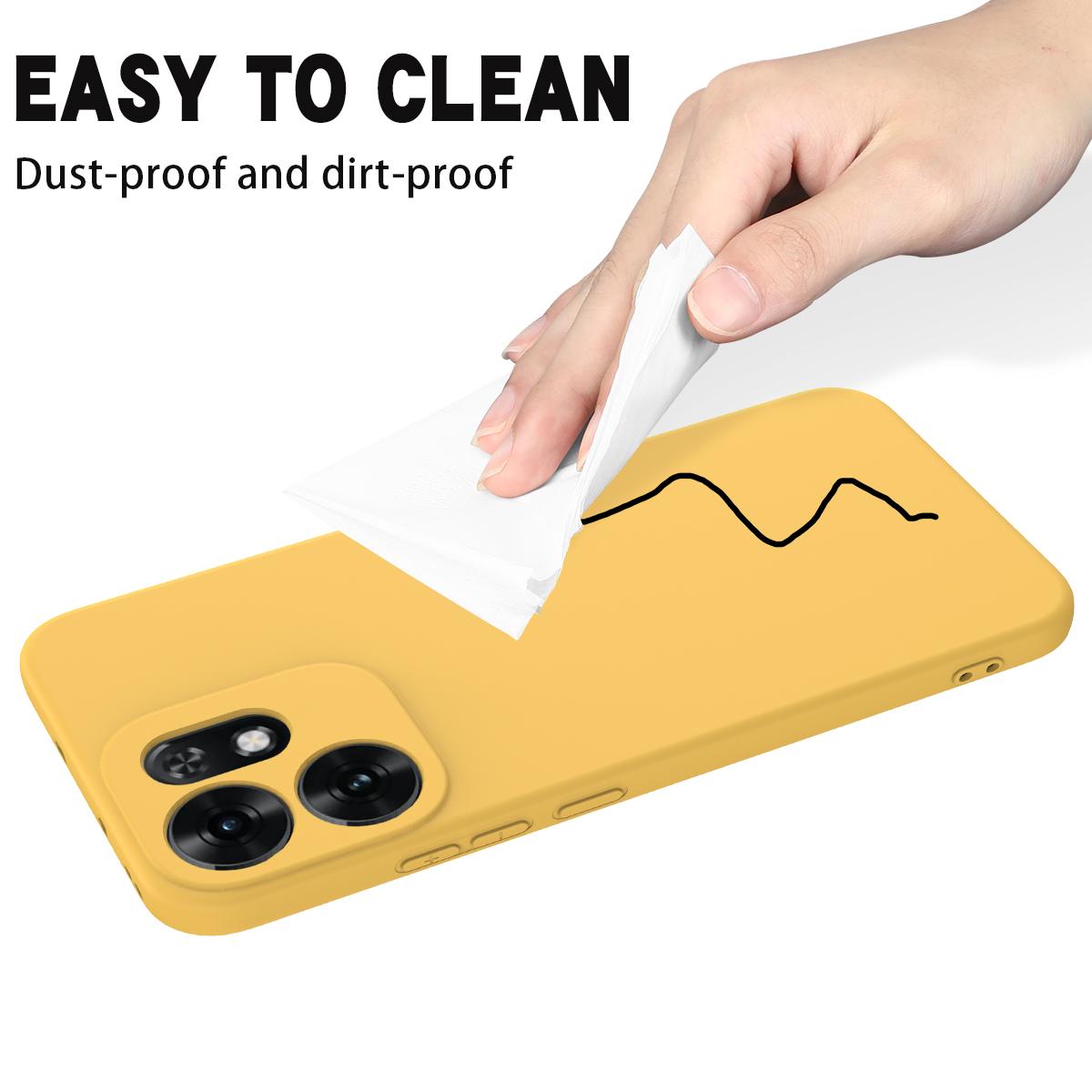 For OPPO Reno16 5G Global Solid Color Liquid Silicone Dropproof Full Coverage Phone Case - Yellow - EDA004760255B