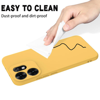 For OPPO Reno16 5G Global Solid Color Liquid Silicone Dropproof Full Coverage Phone Case - Yellow - EDA004760255B
