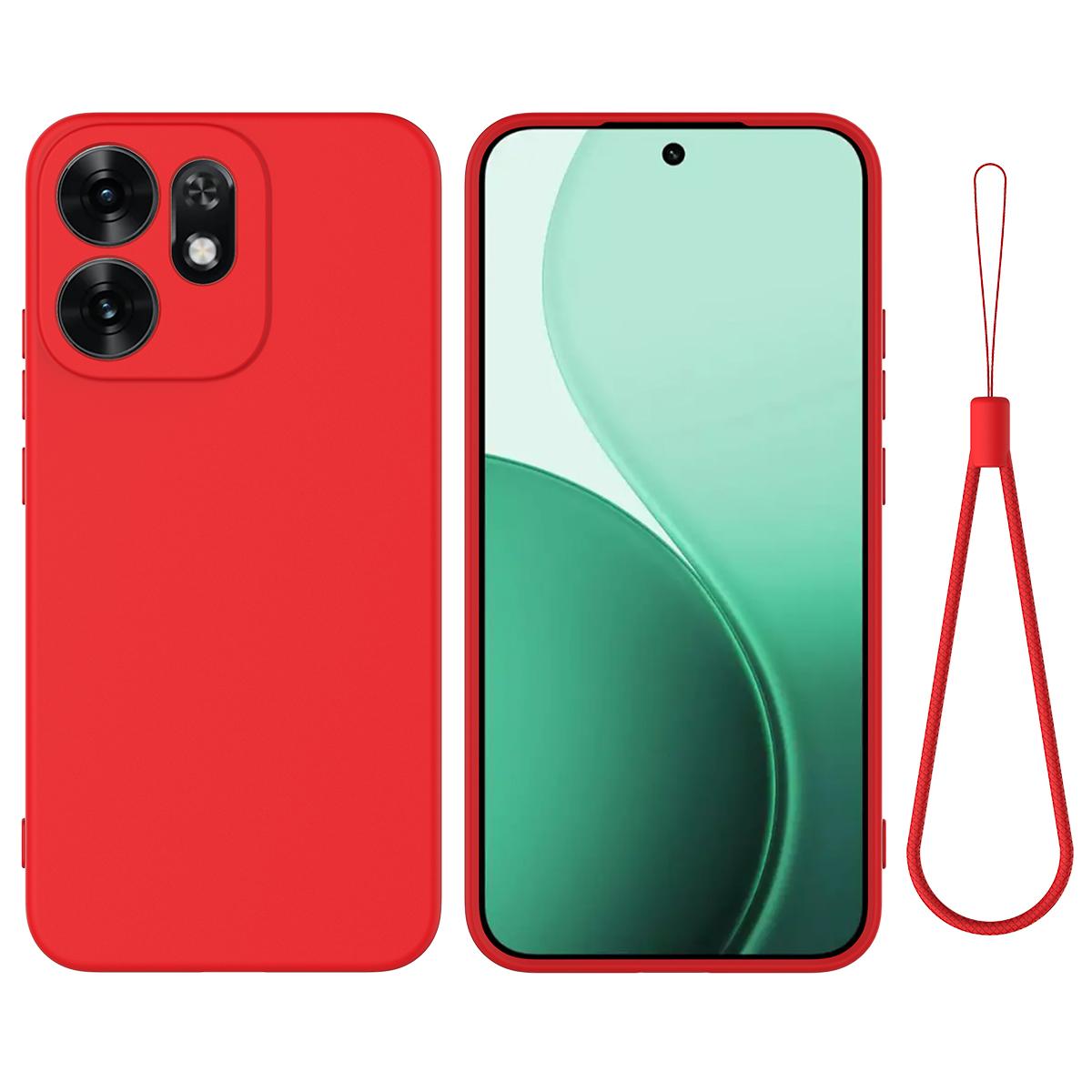 For OPPO Reno16 5G Global Solid Color Liquid Silicone Dropproof Full Coverage Phone Case - Red - EDA004760255C