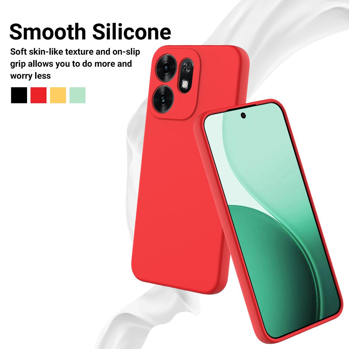 For OPPO Reno16 5G Global Solid Color Liquid Silicone Dropproof Full Coverage Phone Case - Red - EDA004760255C