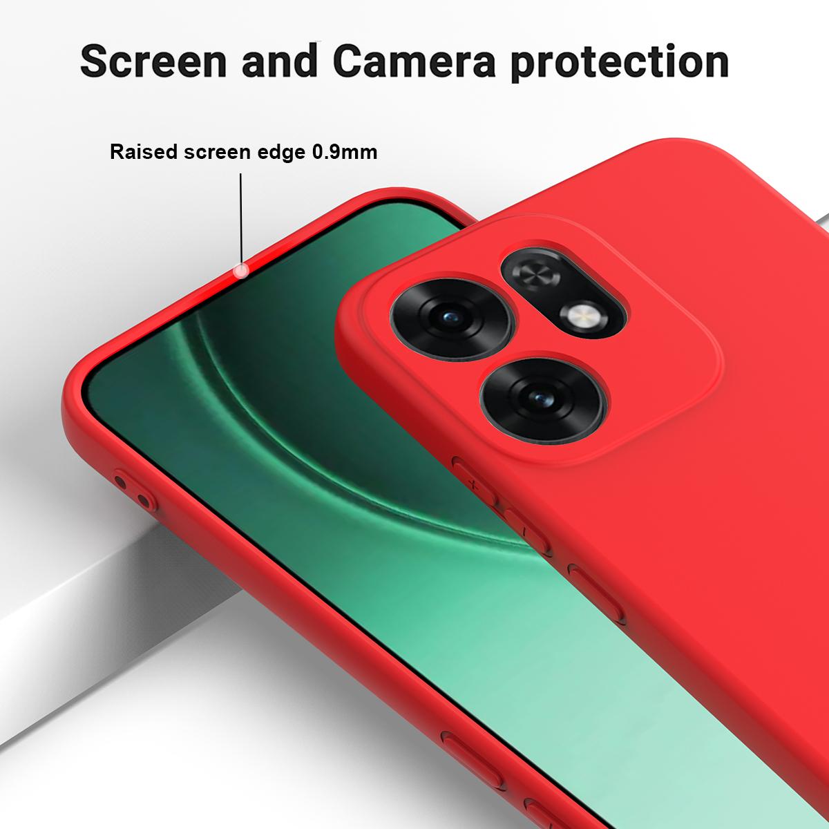 For OPPO Reno16 5G Global Solid Color Liquid Silicone Dropproof Full Coverage Phone Case - Red - EDA004760255C