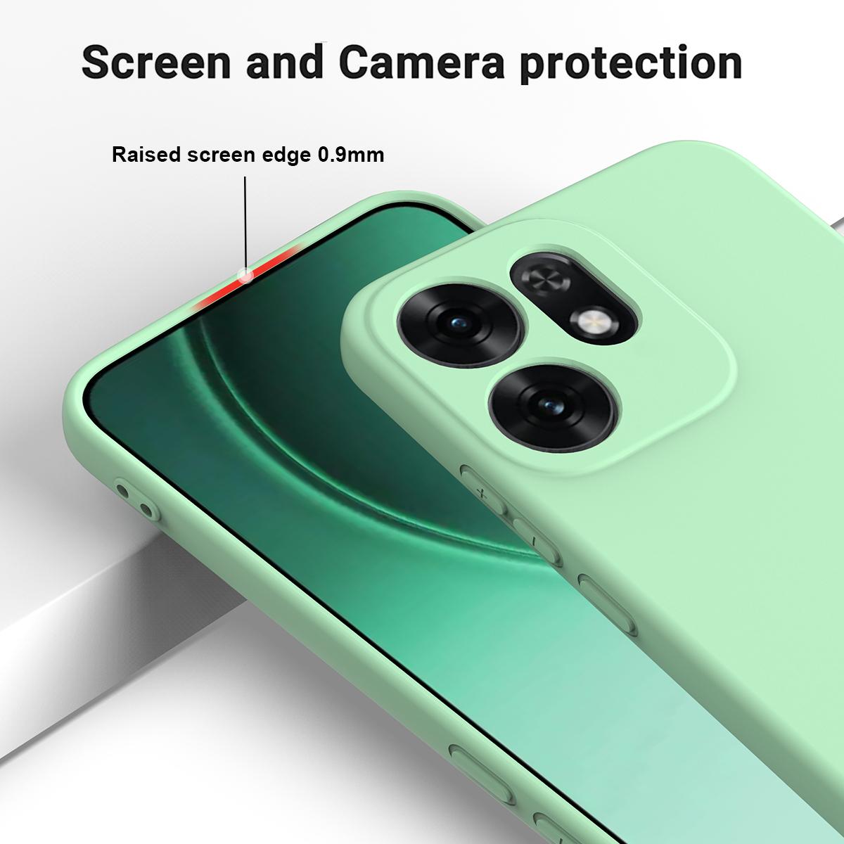 For OPPO Reno16 5G Global Solid Color Liquid Silicone Dropproof Full Coverage Phone Case - Green - EDA004760255D