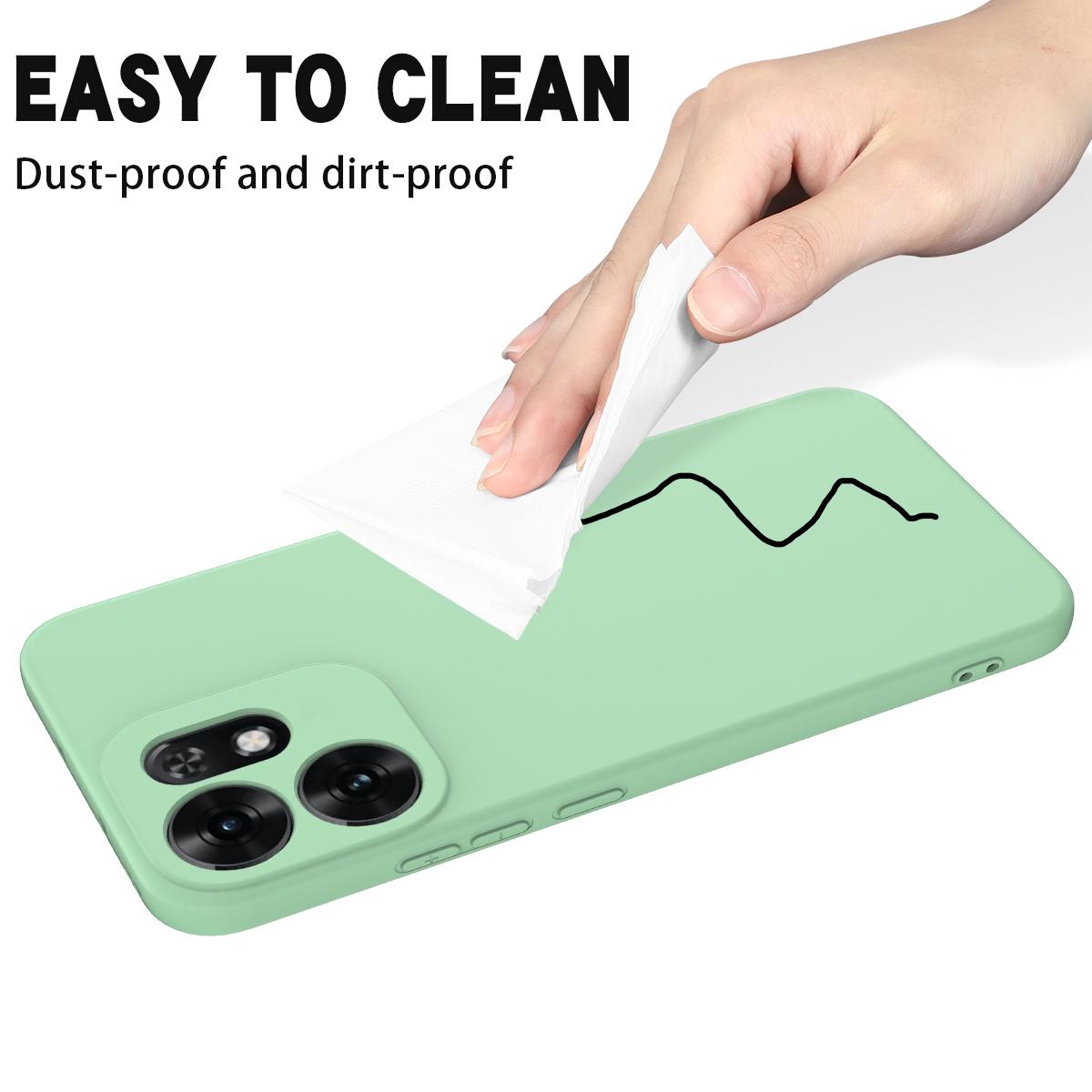 For OPPO Reno16 5G Global Solid Color Liquid Silicone Dropproof Full Coverage Phone Case - Green - EDA004760255D