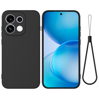 For OPPO Reno16 Pro 5G Global Solid Color Liquid Silicone Dropproof Full Coverage Phone Case - Black - EDA004760256A