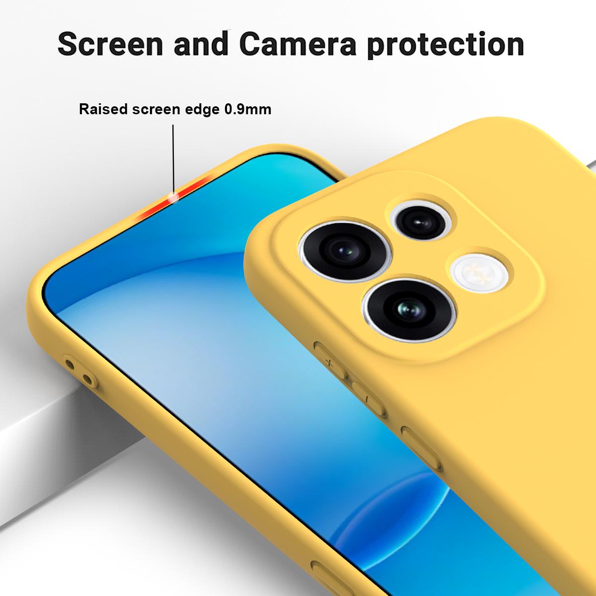 For OPPO Reno16 Pro 5G Global Solid Color Liquid Silicone Dropproof Full Coverage Phone Case - Yellow - EDA004760256B