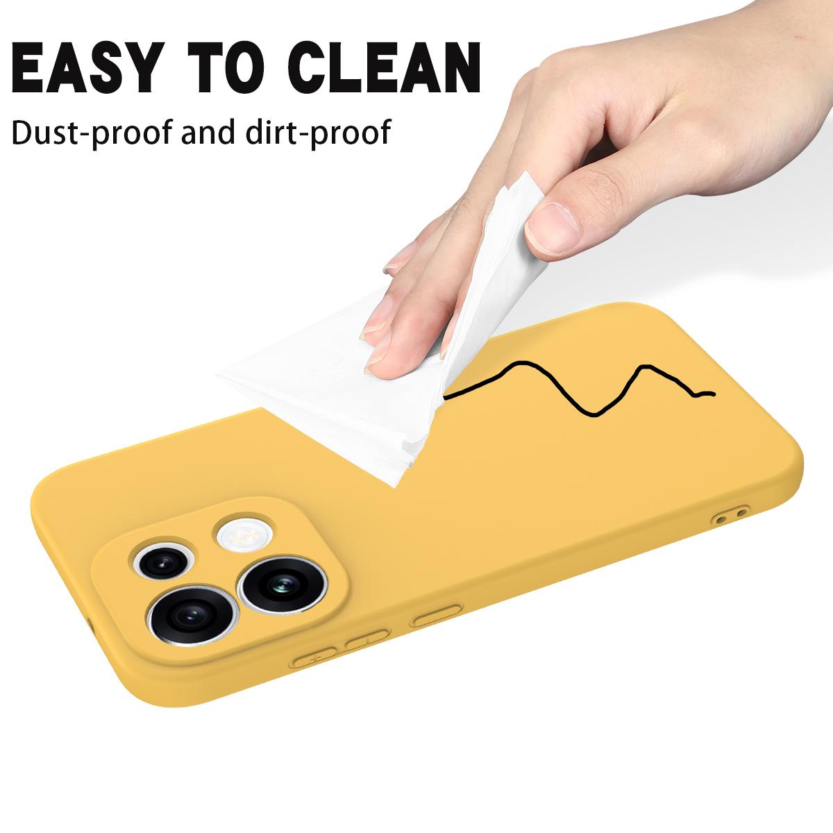 For OPPO Reno16 Pro 5G Global Solid Color Liquid Silicone Dropproof Full Coverage Phone Case - Yellow - EDA004760256B