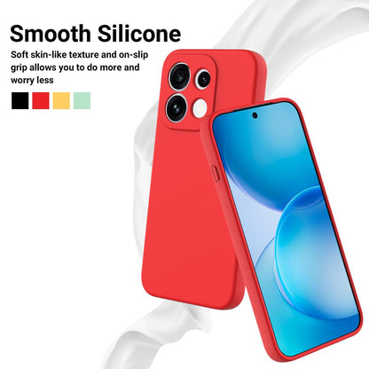 For OPPO Reno16 Pro 5G Global Solid Color Liquid Silicone Dropproof Full Coverage Phone Case - Red - EDA004760256C