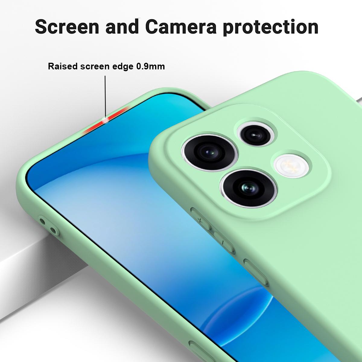 For OPPO Reno16 Pro 5G Global Solid Color Liquid Silicone Dropproof Full Coverage Phone Case - Green - EDA004760256D