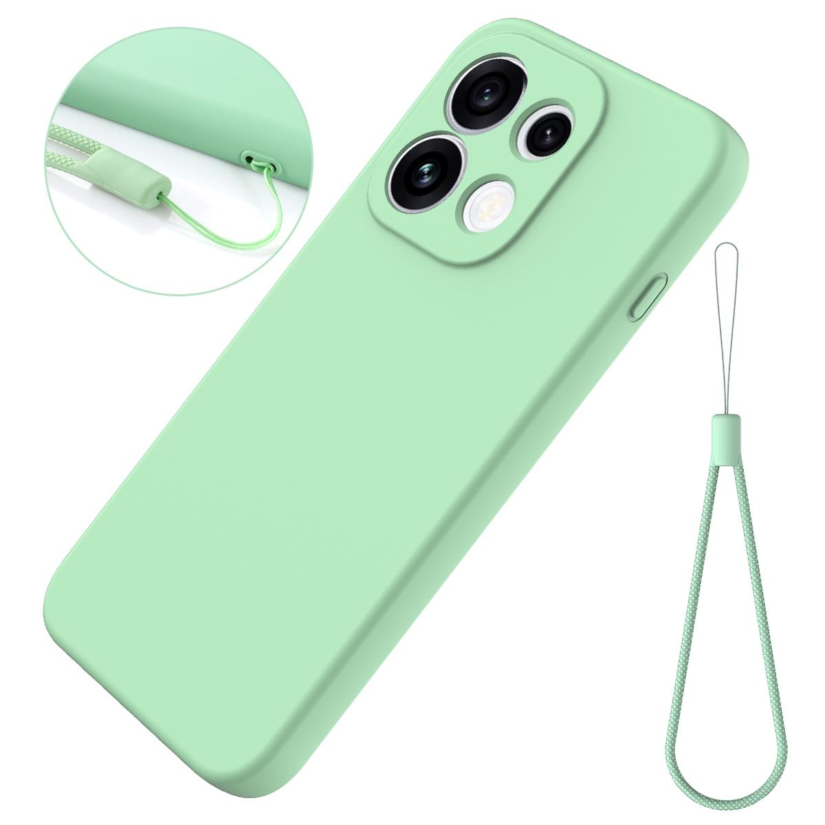 For OPPO Reno16 Pro 5G Global Solid Color Liquid Silicone Dropproof Full Coverage Phone Case - Green - EDA004760256D