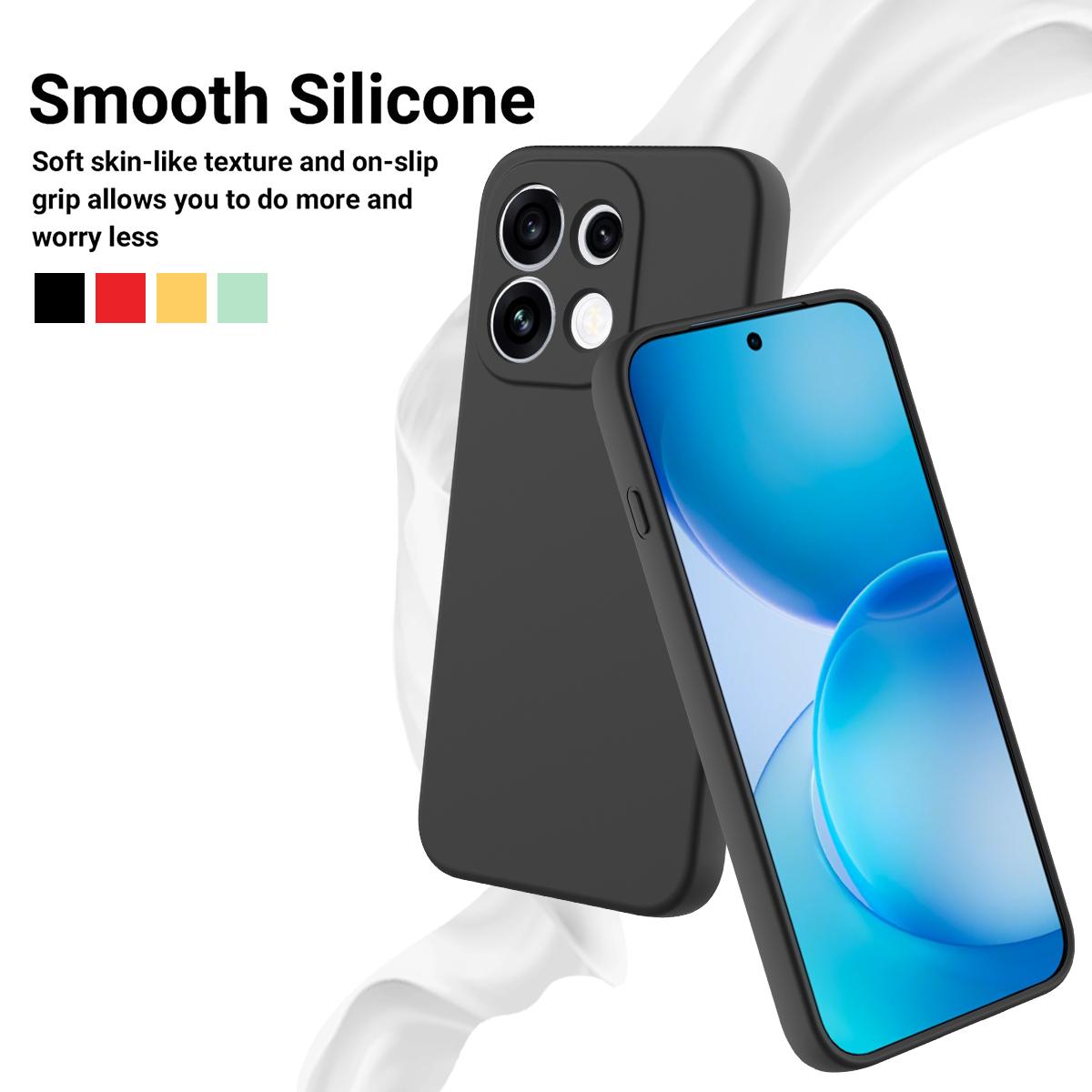 For OPPO Reno16 F / FS / Reno16c 5G Solid Color Liquid Silicone Dropproof Full Coverage Phone Case - Black - EDA004760257A