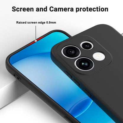For OPPO Reno16 F / FS / Reno16c 5G Solid Color Liquid Silicone Dropproof Full Coverage Phone Case - Black - EDA004760257A