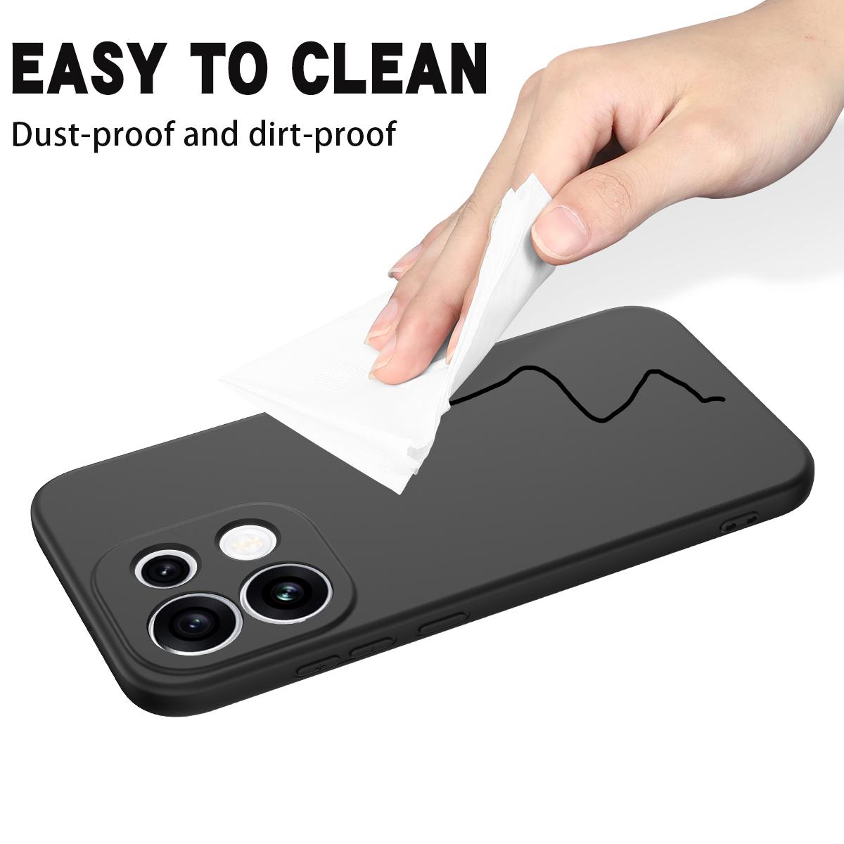 For OPPO Reno16 F / FS / Reno16c 5G Solid Color Liquid Silicone Dropproof Full Coverage Phone Case - Black - EDA004760257A