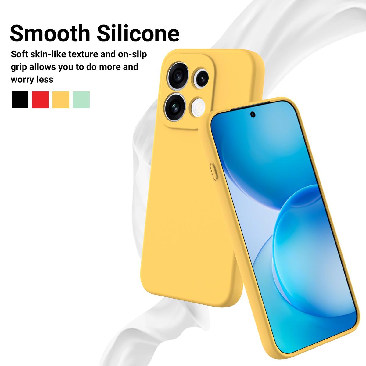 For OPPO Reno16 F / FS / Reno16c 5G Solid Color Liquid Silicone Dropproof Full Coverage Phone Case - Yellow - EDA004760257B