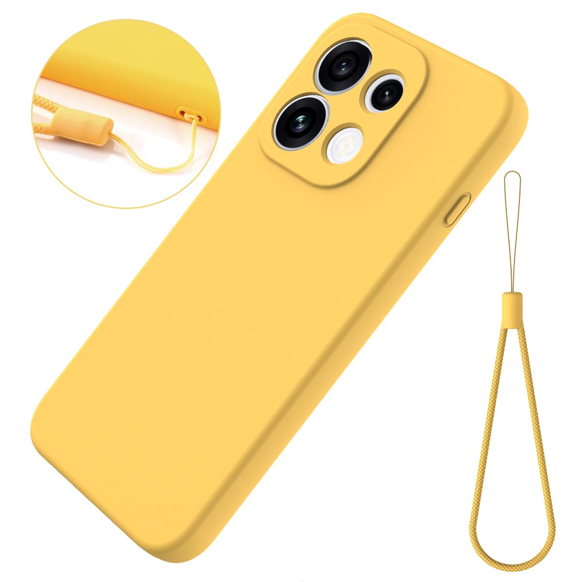 For OPPO Reno16 F / FS / Reno16c 5G Solid Color Liquid Silicone Dropproof Full Coverage Phone Case - Yellow - EDA004760257B