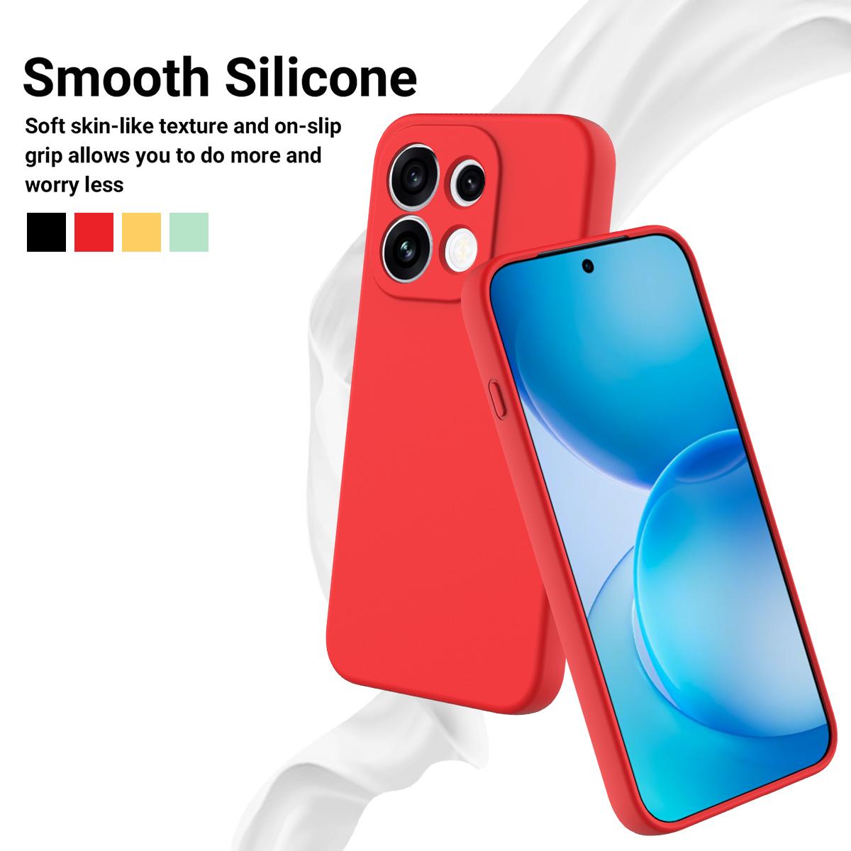 For OPPO Reno16 F / FS / Reno16c 5G Solid Color Liquid Silicone Dropproof Full Coverage Phone Case - Red - EDA004760257C