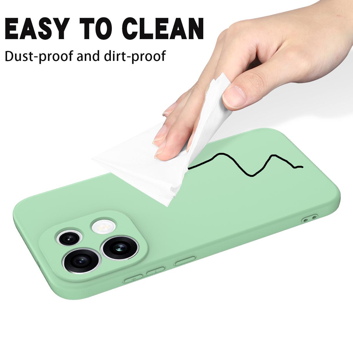 For OPPO Reno16 F / FS / Reno16c 5G Solid Color Liquid Silicone Dropproof Full Coverage Phone Case - Green - EDA004760257D